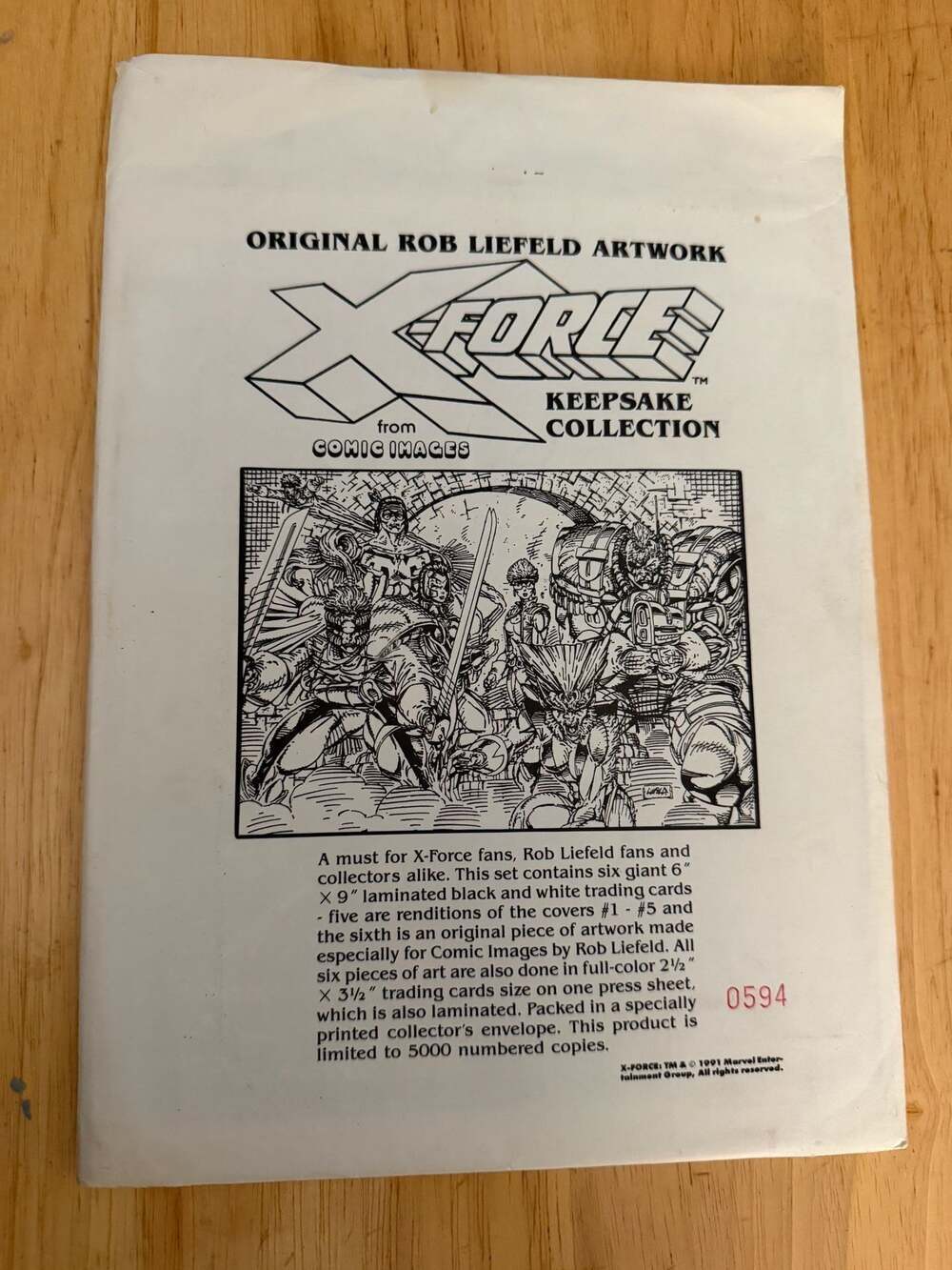 1991 Marvel X-Force Keepsake Collection Rob Liefeld Artwork Limited Edition Numb